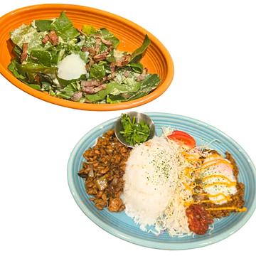 ガパオとタコライスのスペシャルワンプレート＆カメハウスサラダ<お一人様サイズ>のセット