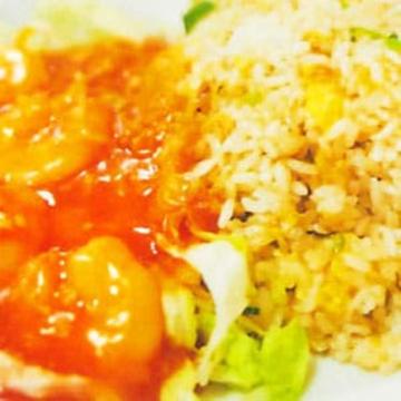 海老チリチャーハン/Hot braised shrimp donburi