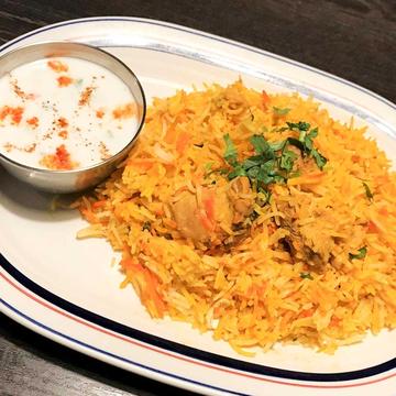 マトンビリヤニ; ライタ付 (Mutton Biryani with raita)