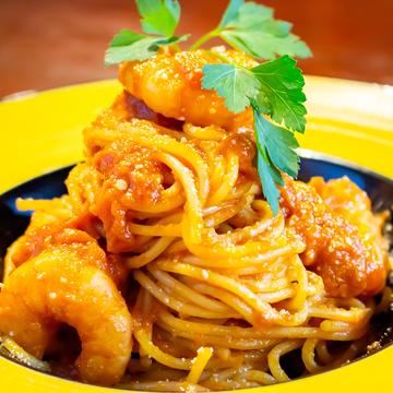 海老トマトクリームパスタ