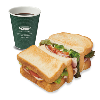 焼く燻しベーコンのBLTサンドセットToasted Smoked bacon, Lettuce ＆ Tomato Sandwich Set