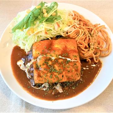 チェダーチーズデミハンバーグ定食