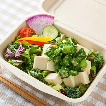 選べるドレッシング豆腐とオクラの10種野菜サラダ