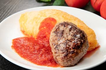 肉厚国産牛ハンバーグ＆オムライスSet(バターライス)