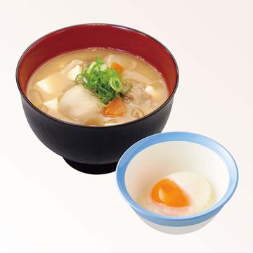豚汁半熟玉子セット