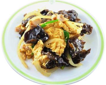 木耳と玉子炒め定食 Cloud Ear Mushroom and Egg Stir-Fry Set Meal
