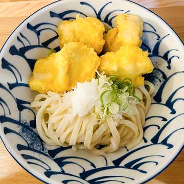 かしわ天ぶっかけうどん