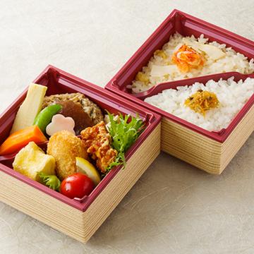 豆腐ハンバーグと卯の花コロッケの二段弁当