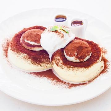 コトブキ園長寿卵使用こだわりの大人のリッチティラミススフレパンケーキ