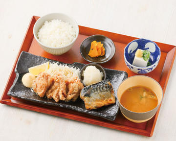 からさば定食(唐揚と焼さば)