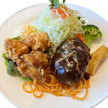 ハンバーグと唐揚げプレート【150g】