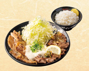 ねぎ塩すたみな牛タン豚トロ定食
