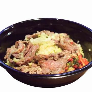 ねぎ盛り牛タンMIX丼(キムチ付き)