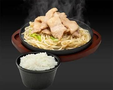 豚トロ炒め定食 Toro Pork stir-fried with vegetables and rice
