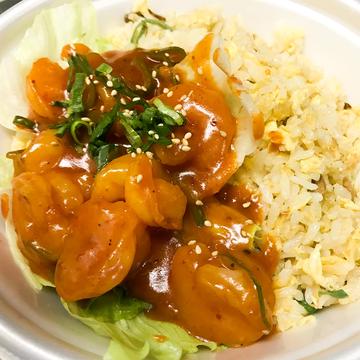 玉子チャーハンエビチリ丼