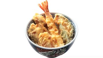 【特大海老入り】かしわ天丼