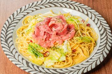 生ハムとキャベツのスパゲッティ