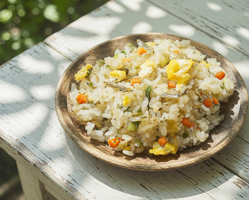 大盛!カルシウムたっぷり!ちりめんじゃことたまごの チャーハン