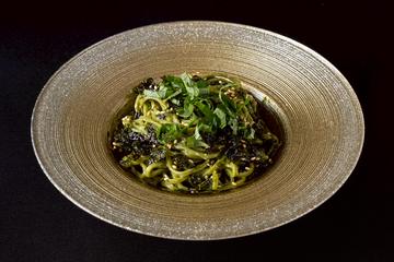 明太高菜エゴマ蕎麦