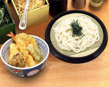 あじわい天丼とざるうどんセット