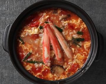 ずわいがにトマトチゲ雑炊 Crab Tomato Jjigae Rice Porridge