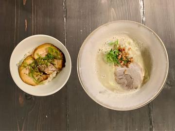 《60円お得！》人気の小焼豚丼+鶏白湯醤油ラーメン