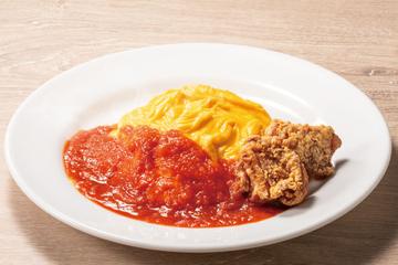 【S2】特製ケチャップのオムライス＆唐揚げ