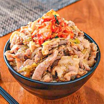 キムチにんにく醤油豚丼 肉大盛 (お肉400g)