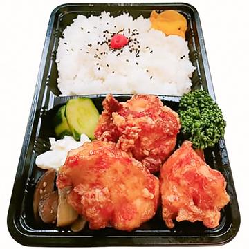 大人気！骨なし弁当にんにく醤油味(並)Best Seller！Boneless Garlic Soy Sauce Karaage Bento(Regular)