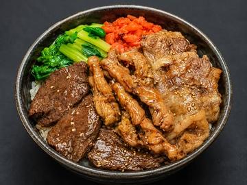 1480- 炭焼き 3色(カルビ/ハラミ/鳥せせり)弁当