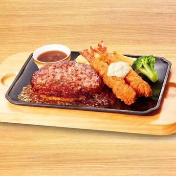【927】単品手ごねハンバーグ＆エビフライ