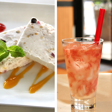 グレープフルーツスカッシュとアイスチーズケーキのセット