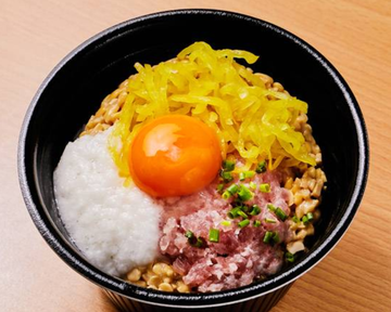 ネバネバネギとろろ納豆ごはん Green Onion and Grated Yam with Fermented Soybean and Rice