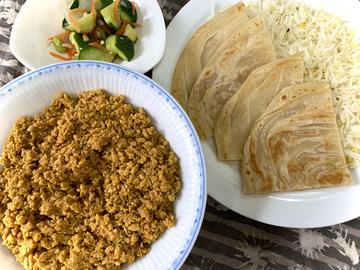 Keema Curry Paratha Set (Half Basmati Rice) キーマカリーパラタセット(インド米ハーフ)