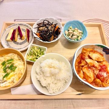 鶏のトマト煮定食