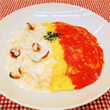 トマト＆キノコクリームオムライス