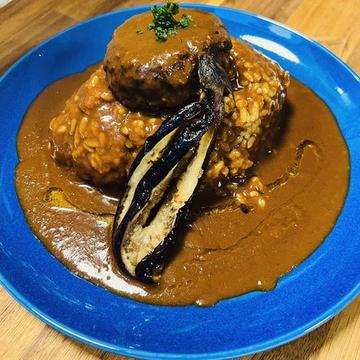 ハンバーグと茄子のカレー