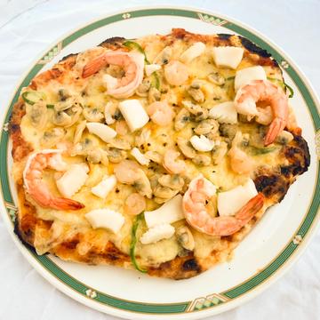 Seafood pizza