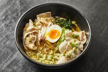 茹で豚冷やしカレーうどん