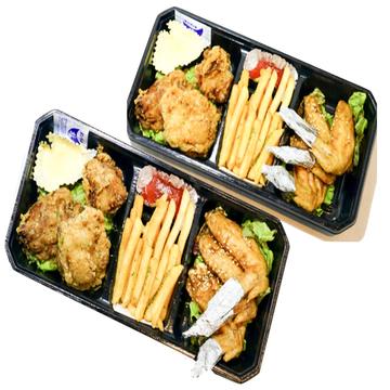 おすすめ揚げ物3種盛り(とりの唐揚げ6個・やみつき手羽先6個・ポテトフライ)