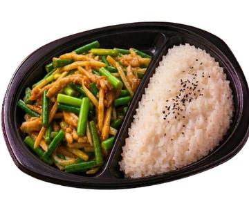 シャキシャキ食感!ニンニクの芽と豚肉炒め弁当
