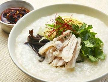 しっとり鶏肉のお粥 Chicken Rice Porridge