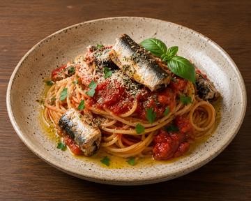 オイルサーディンのトマトソースパスタ