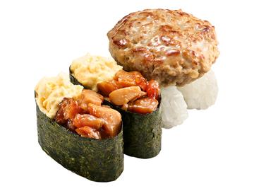 てりたま軍艦+ハンバーグ