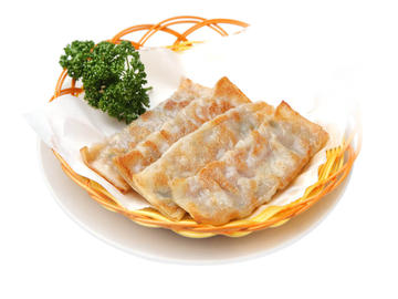 玉ねぎ入り長い焼き餃子(長餃子)