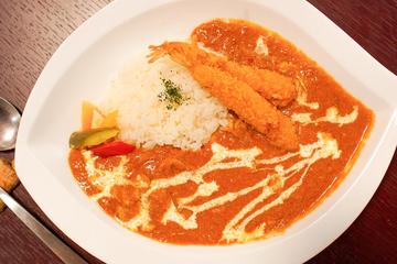 バターチキンカレー 海老フライトッピング!
