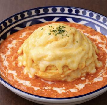 ドレスドチーズオムライス(トマトクリーム)