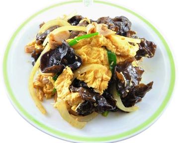 木耳と玉子炒め定食 Cloud Ear Mushroom and Egg Stir-Fry Set Meal