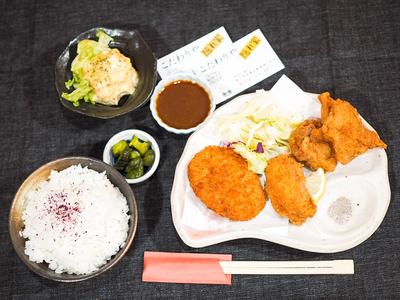 鶏唐揚げ・コロッケ定食