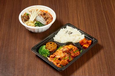 豚キムチ炒め+チゲ定食